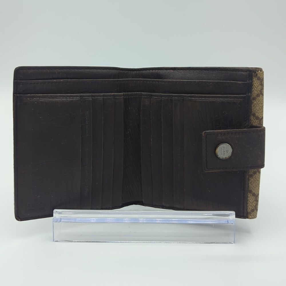 Gucci Tan and Brown Monogram Wallet - Picture 3 of 14